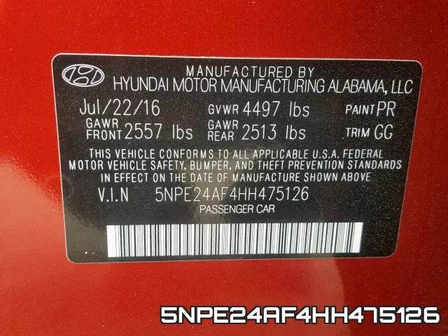 5NPE24AF4HH475126 фото 2