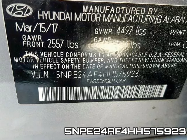 5NPE24AF4HH575923 фото 2