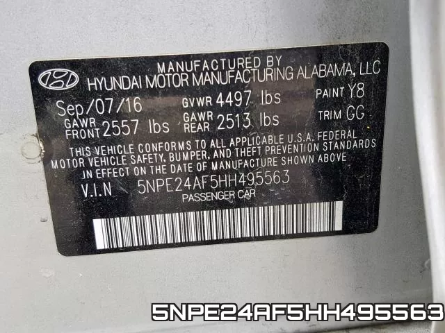 5NPE24AF5HH495563 фото 2