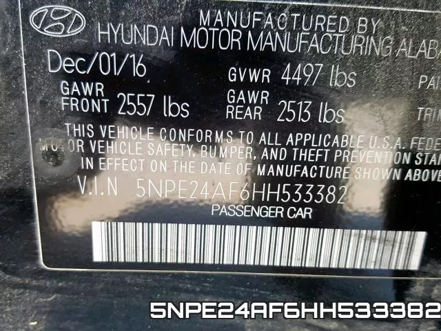 5NPE24AF6HH533382 фото 2