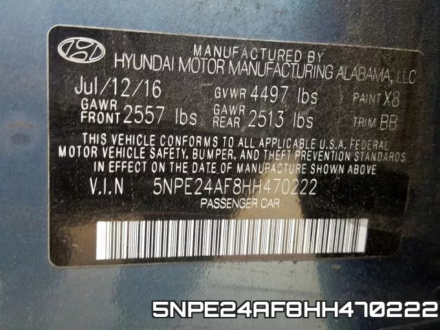 5NPE24AF8HH470222 фото 2