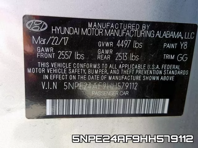 5NPE24AF9HH579112 фото 2