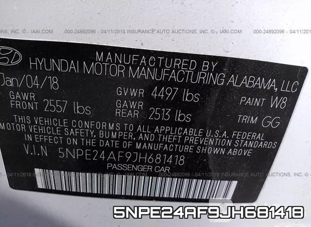 5NPE24AF9JH681418 фото 9