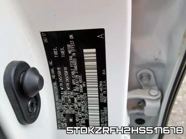 5TDKZRFH2HS517678 фото 2