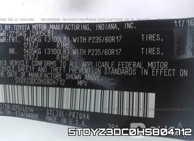5TDYZ3DC0HS804712 фото 10