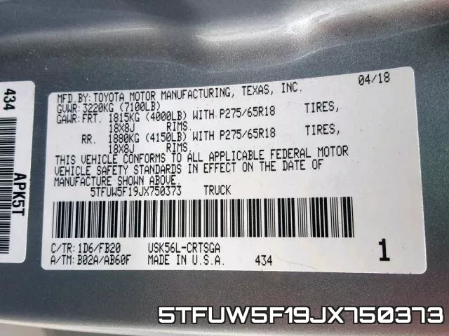 5TFUW5F19JX750373 фото 2