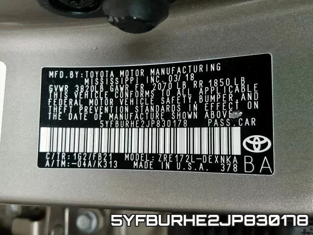 5YFBURHE2JP830178 фото 2