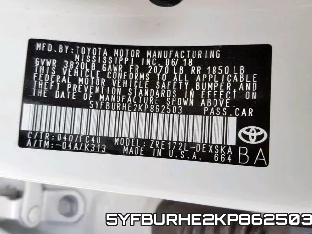 5YFBURHE2KP862503 фото 2
