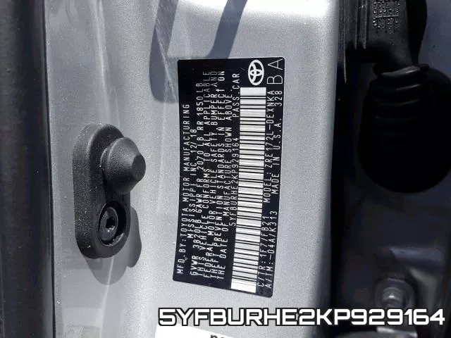 5YFBURHE2KP929164 фото 2