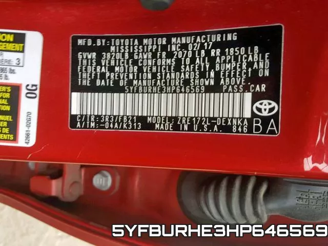 5YFBURHE3HP646569 фото 2