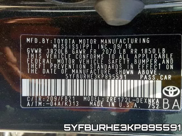 5YFBURHE3KP895591 фото 2