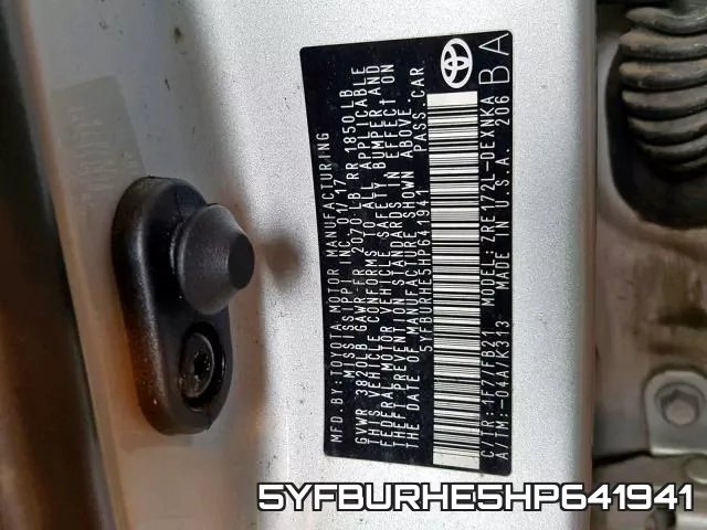 5YFBURHE5HP641941 фото 2