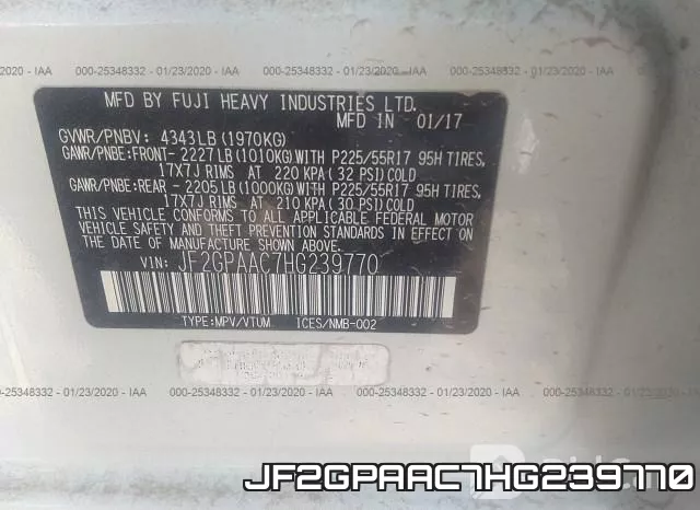 JF2GPAAC7HG239770 фото 10