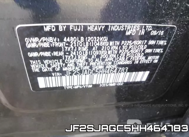 JF2SJAGC5HH464783 фото 10