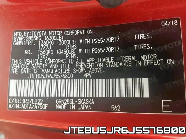 JTEBU5JR6J5576800 фото 2