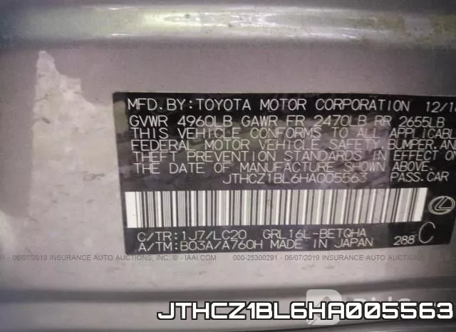 JTHCZ1BL6HA005563 фото 10