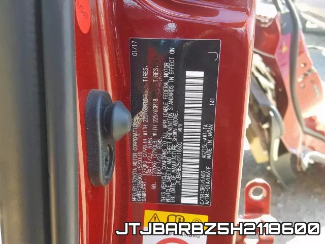 JTJBARBZ5H2118600 фото 2