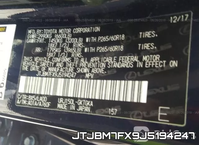 JTJBM7FX9J5194247 фото 10