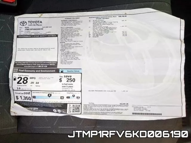 JTMP1RFV6KD006190 фото 2
