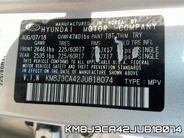 KM8J3CA42JU818074 фото 2