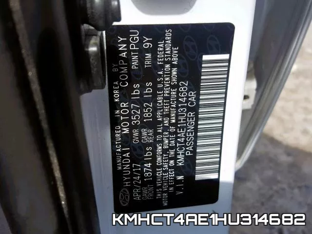 KMHCT4AE1HU314682 фото 2