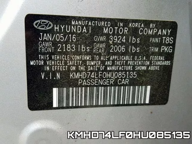 KMHD74LF0HU085135 фото 2