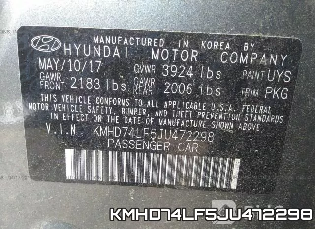 KMHD74LF5JU472298 фото 10