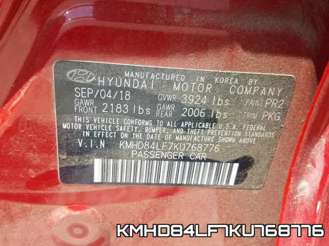KMHD84LF7KU768776 фото 2