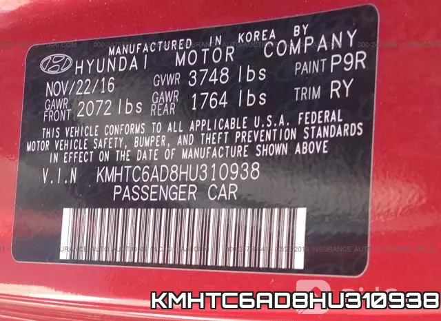 KMHTC6AD8HU310938 фото 10
