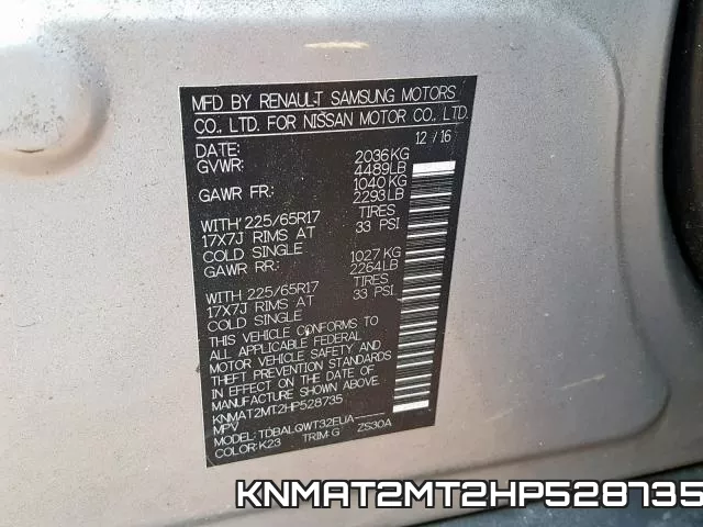 KNMAT2MT2HP528735 фото 2