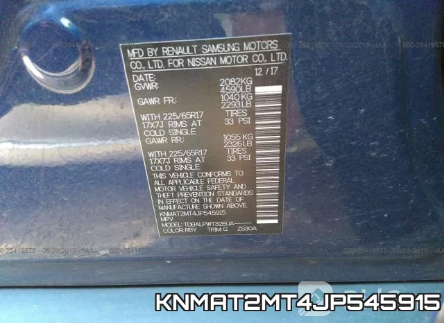 KNMAT2MT4JP545915 фото 9
