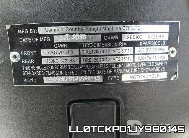 LL0TCKPD1JY980145 фото 2