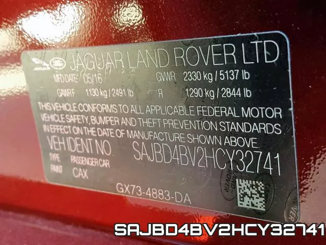 SAJBD4BV2HCY32741 фото 2