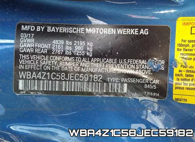 WBA4Z1C58JEC59182 фото 10