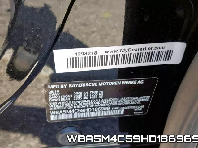 WBA5M4C59HD186969 фото 2
