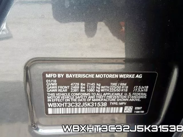 WBXHT3C32J5K31538 фото 2