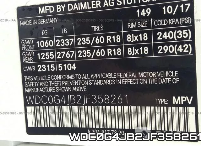 WDC0G4JB2JF358261 фото 10