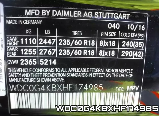 WDC0G4KBXHF174985 фото 10