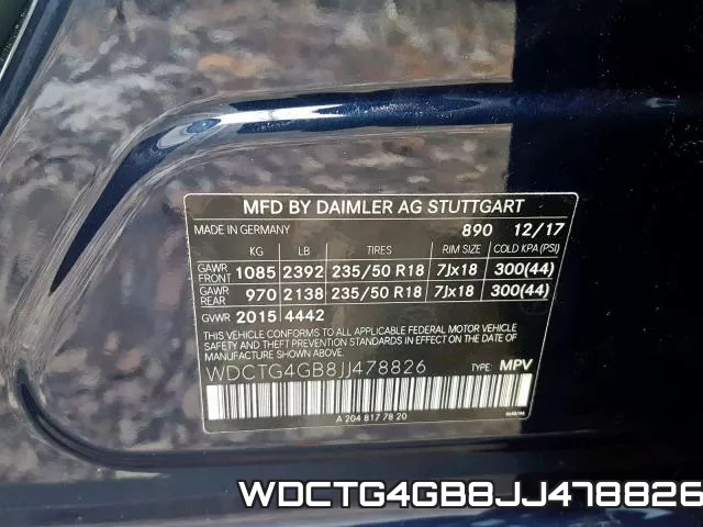 WDCTG4GB8JJ478826 фото 2