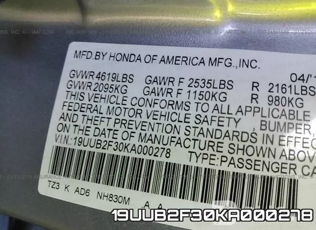 19UUB2F30KA000278 фото 10