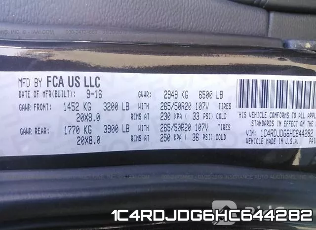 1C4RDJDG6HC644282 фото 10