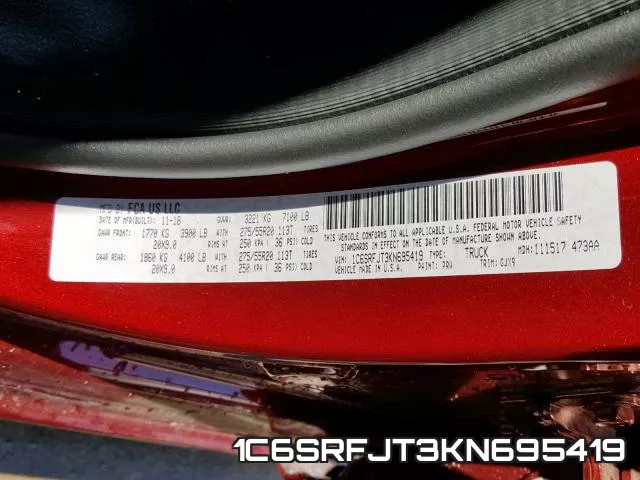 1C6SRFJT3KN695419 фото 2