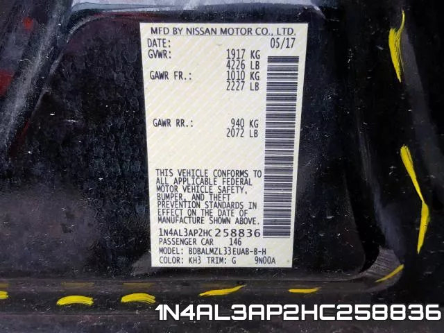 1N4AL3AP2HC258836 фото 2
