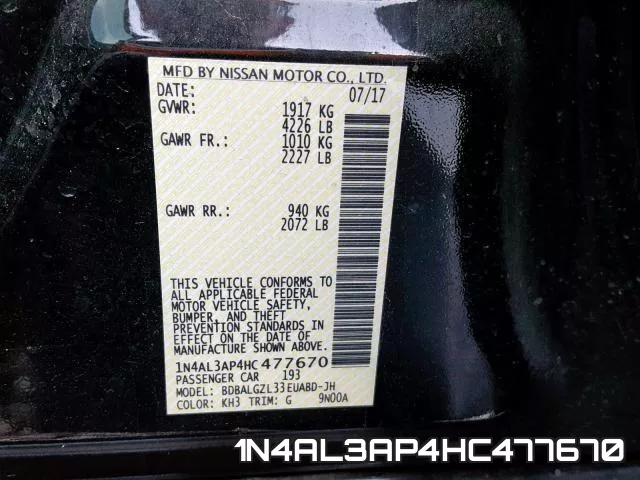 1N4AL3AP4HC477670 фото 2