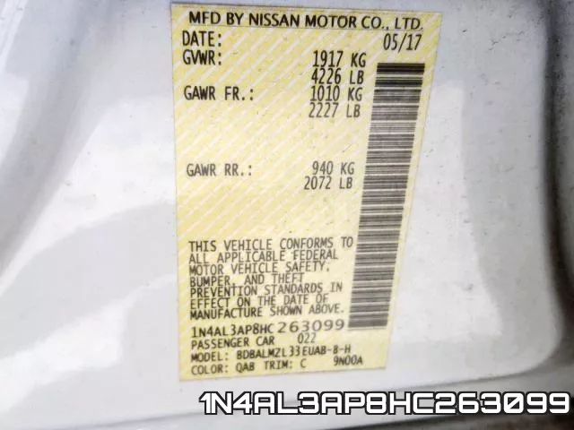 1N4AL3AP8HC263099 фото 2