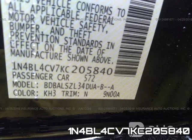 1N4BL4CV7KC205840 фото 10