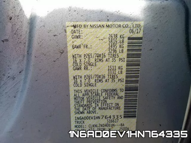 1N6AD0EV1HN764335 фото 2