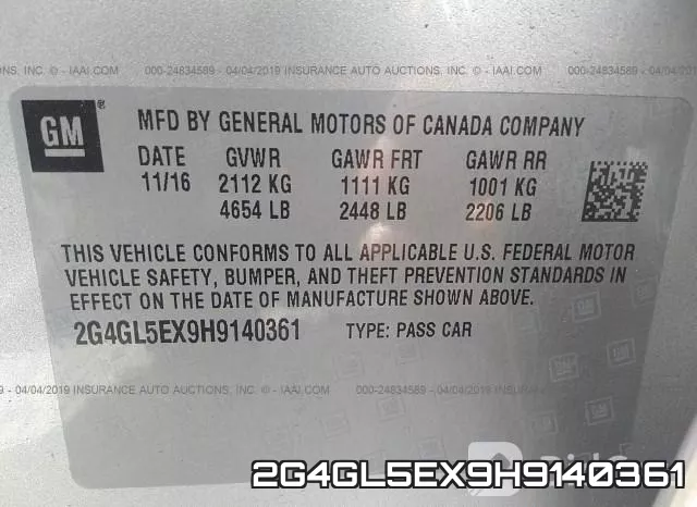 2G4GL5EX9H9140361 фото 10