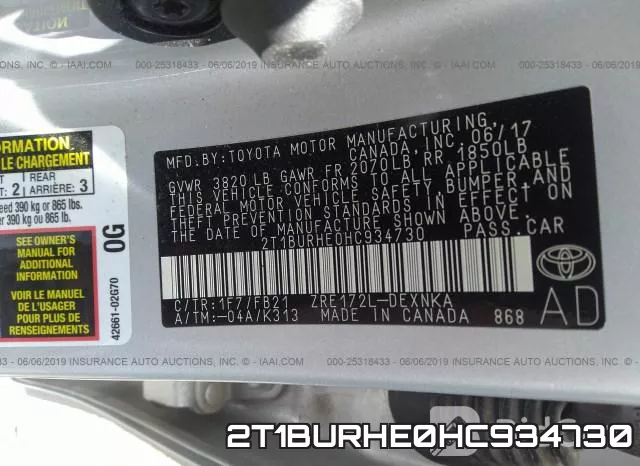 2T1BURHE0HC934730 фото 10