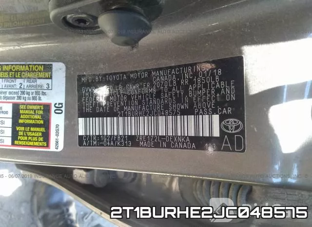 2T1BURHE2JC048575 фото 10